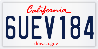 CA license plate 6UEV184