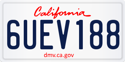 CA license plate 6UEV188
