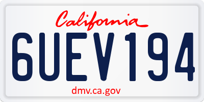 CA license plate 6UEV194