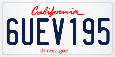 CA license plate 6UEV195