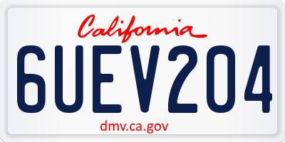 CA license plate 6UEV204