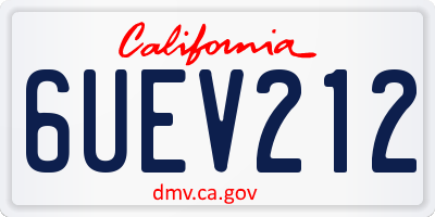 CA license plate 6UEV212