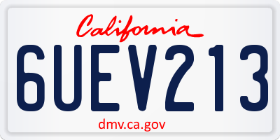 CA license plate 6UEV213