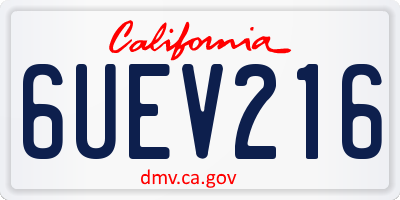 CA license plate 6UEV216