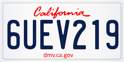 CA license plate 6UEV219