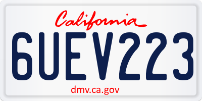 CA license plate 6UEV223