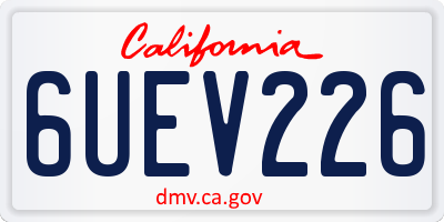 CA license plate 6UEV226