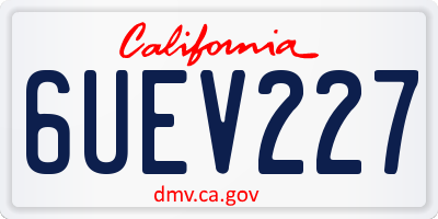 CA license plate 6UEV227