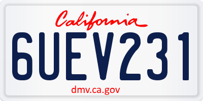CA license plate 6UEV231
