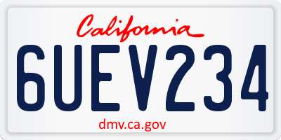 CA license plate 6UEV234