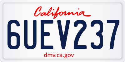 CA license plate 6UEV237