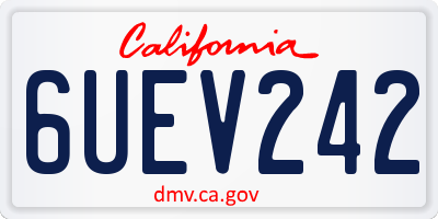 CA license plate 6UEV242