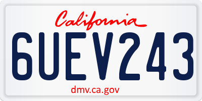 CA license plate 6UEV243