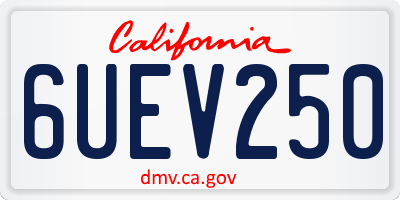 CA license plate 6UEV250