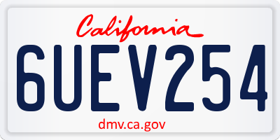 CA license plate 6UEV254