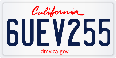 CA license plate 6UEV255