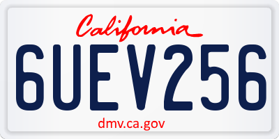 CA license plate 6UEV256