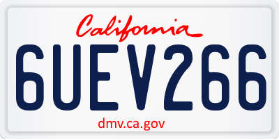 CA license plate 6UEV266
