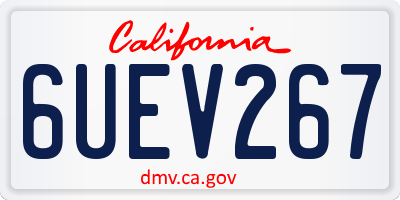 CA license plate 6UEV267