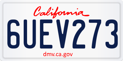 CA license plate 6UEV273