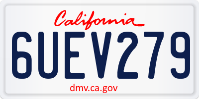 CA license plate 6UEV279