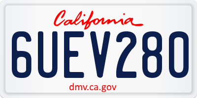 CA license plate 6UEV280