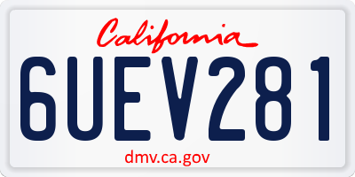 CA license plate 6UEV281
