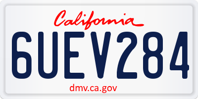 CA license plate 6UEV284