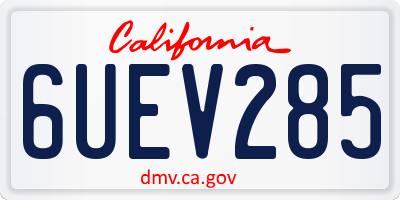 CA license plate 6UEV285