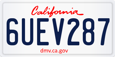 CA license plate 6UEV287