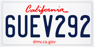 CA license plate 6UEV292