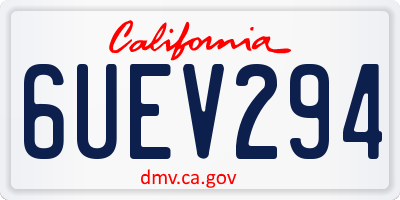 CA license plate 6UEV294