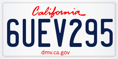 CA license plate 6UEV295