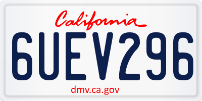 CA license plate 6UEV296