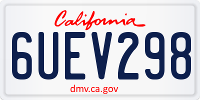 CA license plate 6UEV298