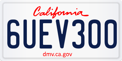 CA license plate 6UEV300