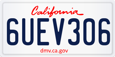 CA license plate 6UEV306