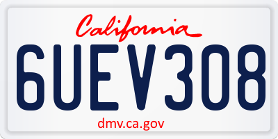 CA license plate 6UEV308