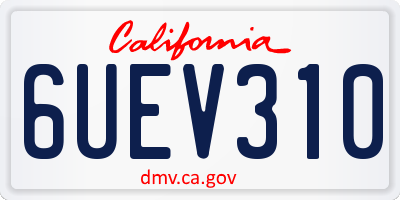 CA license plate 6UEV310