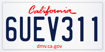 CA license plate 6UEV311