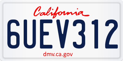 CA license plate 6UEV312
