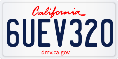 CA license plate 6UEV320