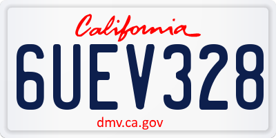 CA license plate 6UEV328