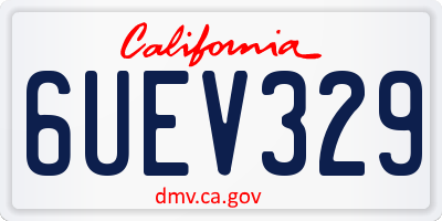 CA license plate 6UEV329