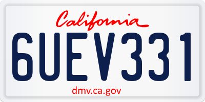 CA license plate 6UEV331