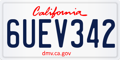 CA license plate 6UEV342