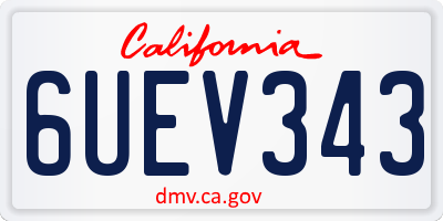 CA license plate 6UEV343