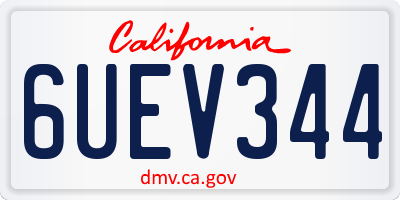 CA license plate 6UEV344