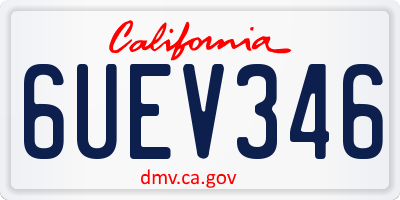 CA license plate 6UEV346