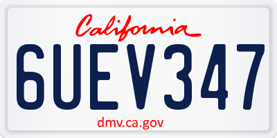 CA license plate 6UEV347